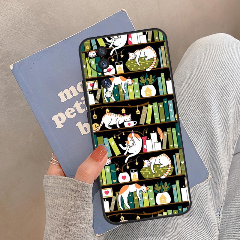 Library Magic cats Kitten Case For Honor Magic 7 6 5 Pro Cover For Honor X9c X9b X9a X8a X8b X9 50 70 90 400 200 Lite