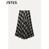 Zaprha 2025 New Arrival Casual Mid Length Long Length Gingham A- Line Elegant Midi Skirt Skirt Slim Looking 2410784