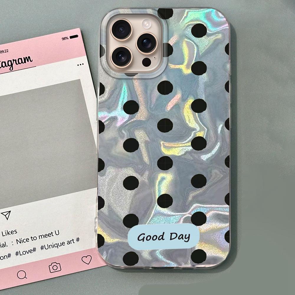 Colorful Classic Black Dots Phone Case for iphone 16 15 14 7 8 Plus 13 Pro Max X XS XR 7 SE 2022 Shell Silicone Back Bags Cover