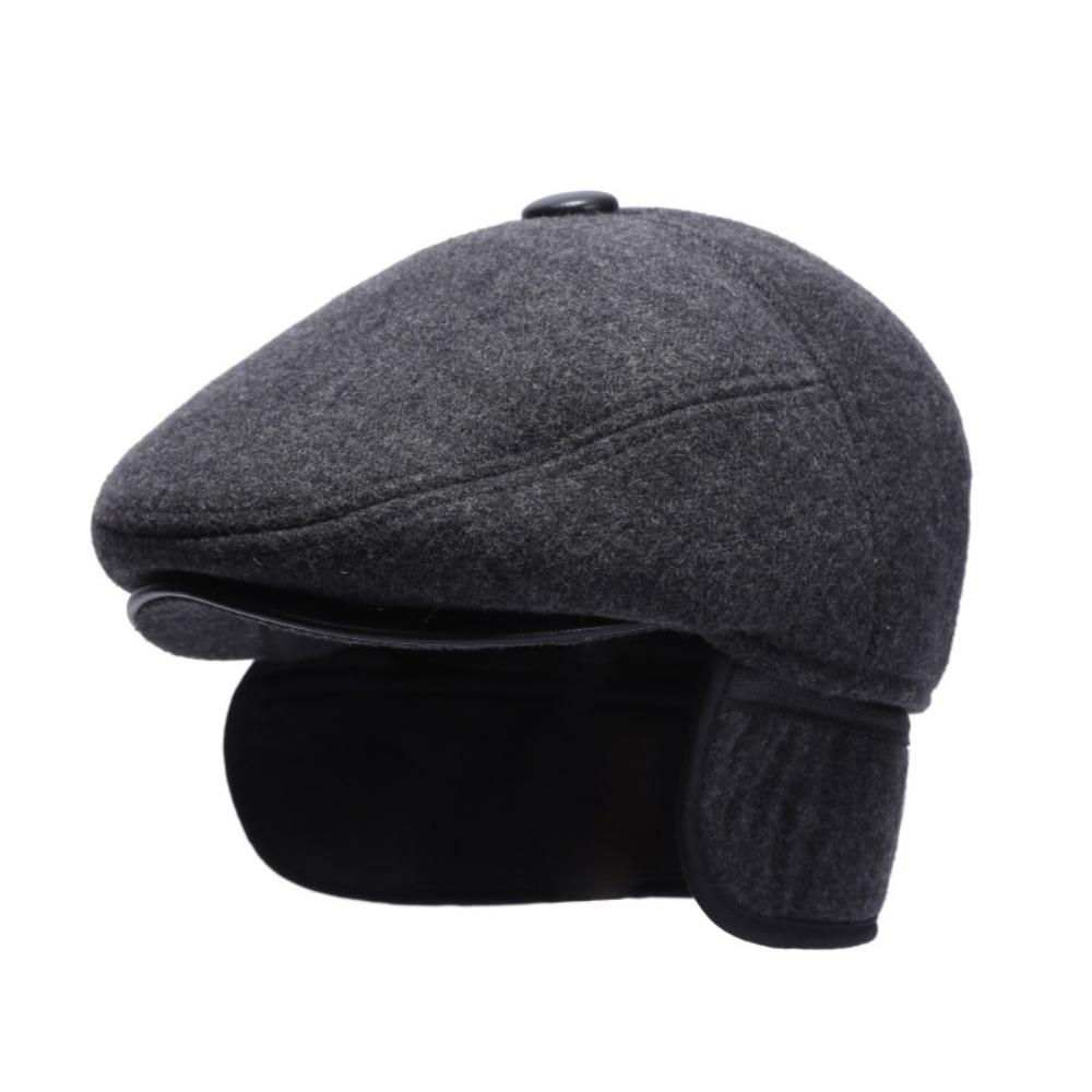 Headgear Earflap Woolen Hat Anti-cold Hooded Thermal Cap Simple Ear Protection Peaked Cap  Outdoor