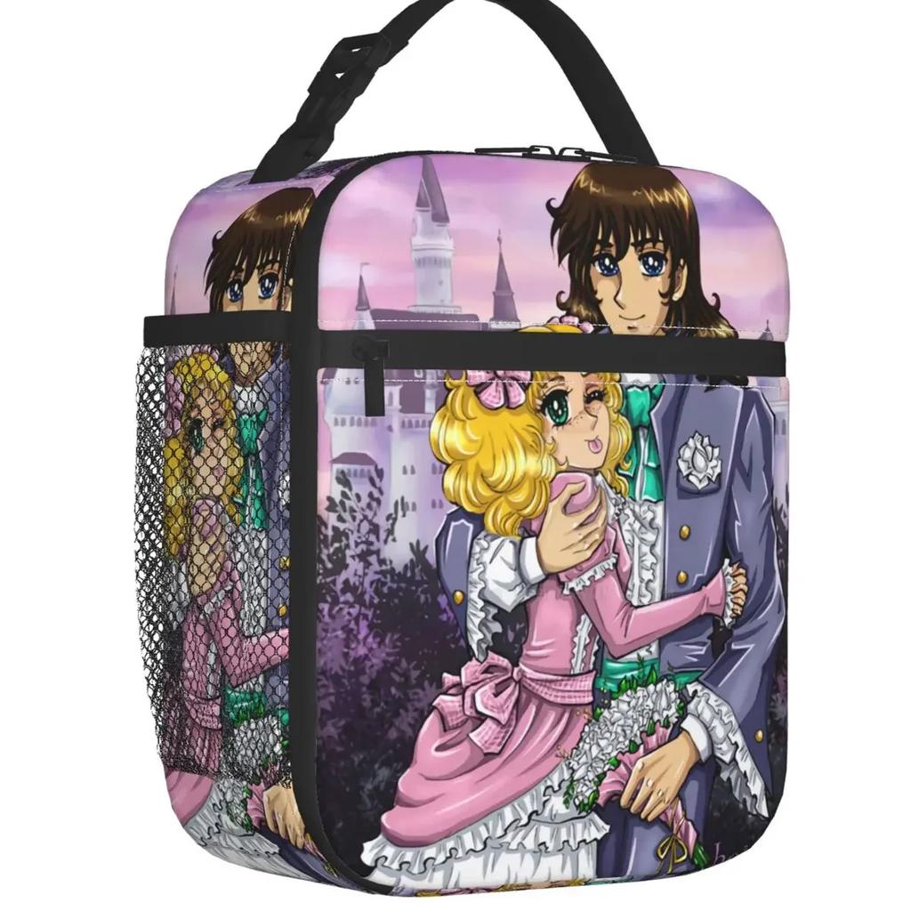Candy Candy Insulated Lunch Bags for Women Anime Manga Cartoon Girl Portable Thermal Cooler Food Lunch Box School