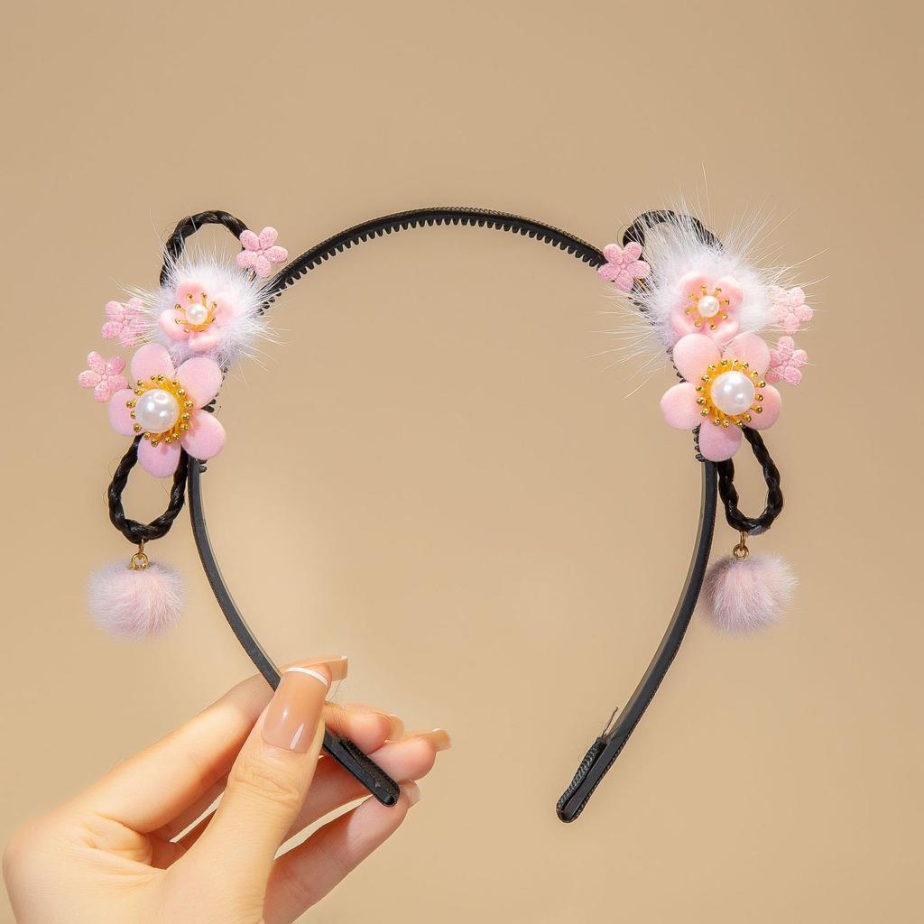 Hanchen Ancient Style Children's Princess Wig Braid Headband and Chinese Hairpin Accessories