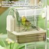 Hanging Bathtubs Shower Box Parrots Bathtubs Clear Automatic Visible Bath Shower for Small Birds Birdcage Decoration