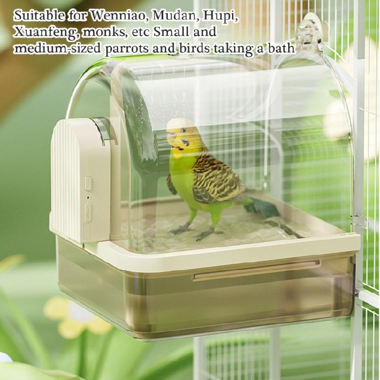 Hanging Bathtubs Shower Box Parrots Bathtubs Clear Automatic Visible Bath Shower for Small Birds Birdcage Decoration