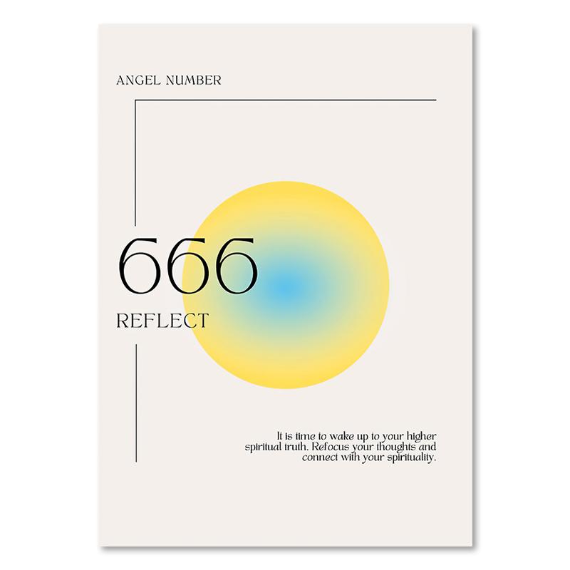 Angel Numbers Gradient Aura Posters and Prints Aesthetic Danish Pastel Canvas Painting Nordic Art Wall Picture Dorm Home Decor