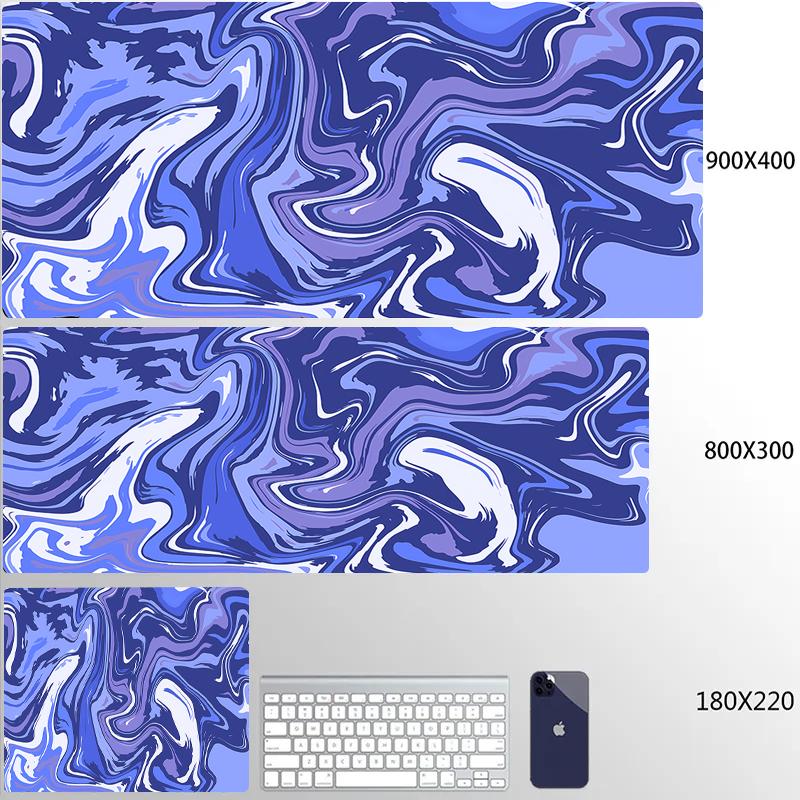 

Gaming Mousepad XXL Large Keyboard The Table Speed Desk Mat Anime 800X300 Blue Mouse Mat Liquid Strata Art Mouse Pad Desk Mats Small siz180x220x2mm