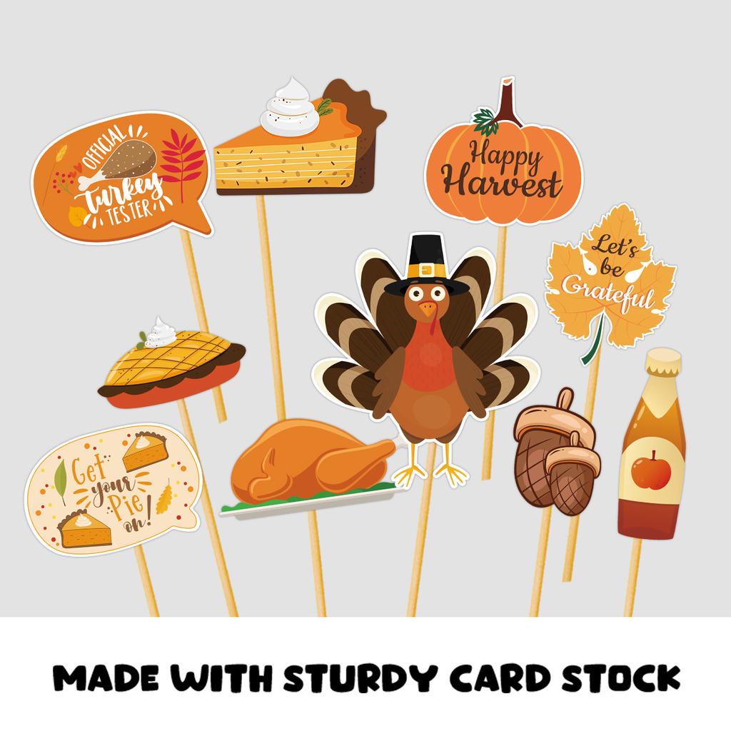 20pcs Thanksgiving Photo Booth Prop Turkey Pumpkin Props Autumn Themed Birthday Party Decoration Thanksgiving Day Party Supplies