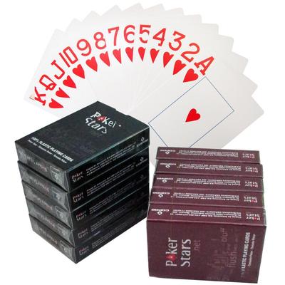 Carte da gioco in plastica smerigliata lavabile, stampa grande, set da poker in PVC (Rosso e Nero), Finitura Sabbia Gialla Opzionale