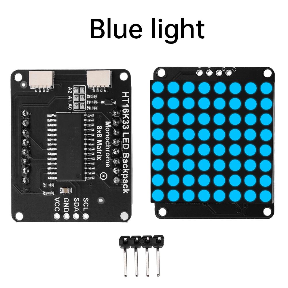 8*8 Dot Matrix Module Red Light Microcontroller Display Module MCU LED Display Control Module  Ht16K33 Driver I2C Interface 5V