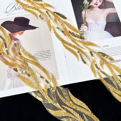 Mesh Retro Heavy Industry Luxury Bead Tube Diy Dress Collar Performance Clothes Window Decoration Bead Lace Accessories