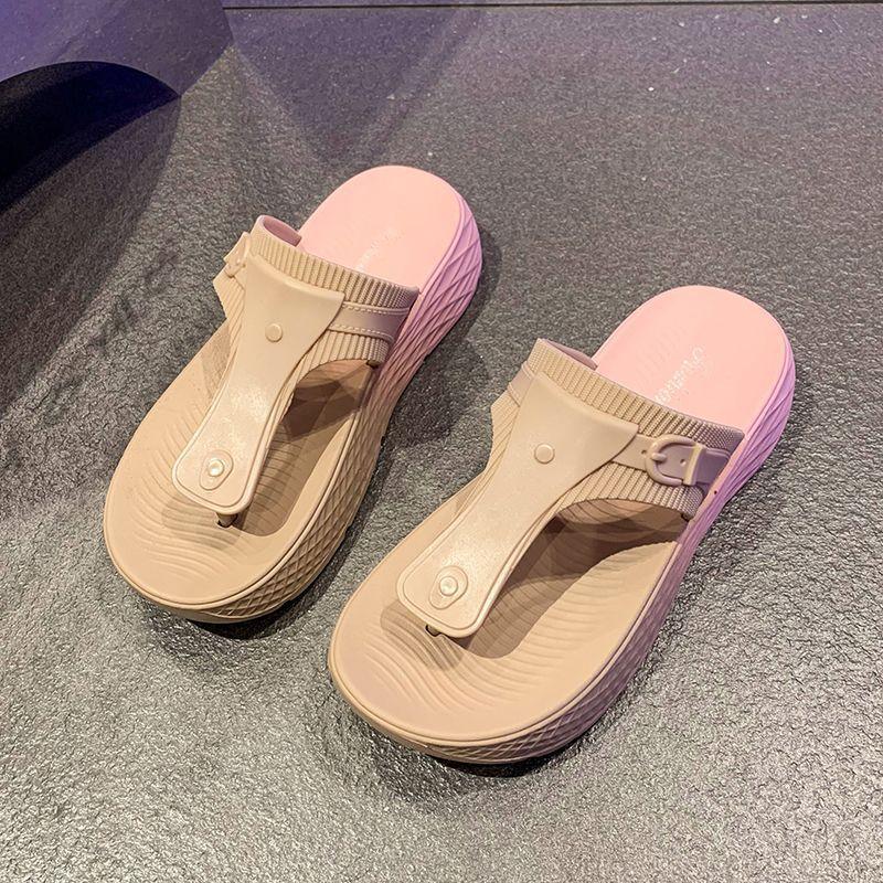 Slope heel thick bottom super soft beach cool slippers casual comfortable fashion versatile outer slippers women 2025 summer and autumn new
