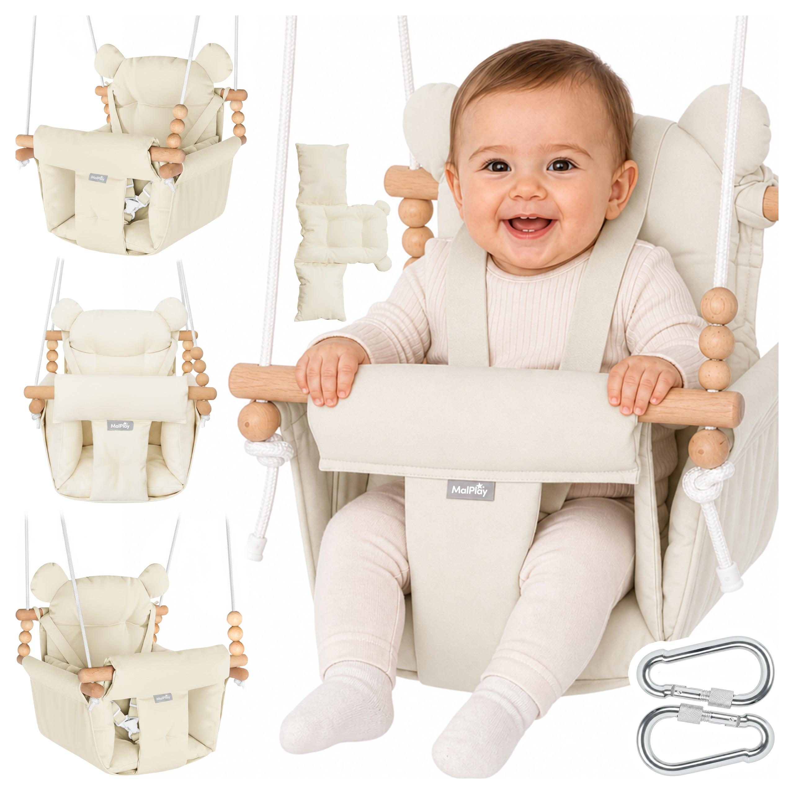 Malplay Malo Cream-Beige Cotton Baby Swing