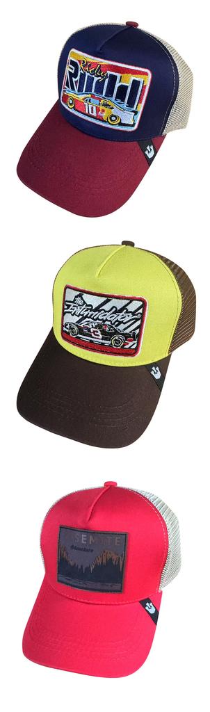 Baseball cap letter landscape racing pattern sun hat wide brim American truck driver peaked cap sun protection and breathable