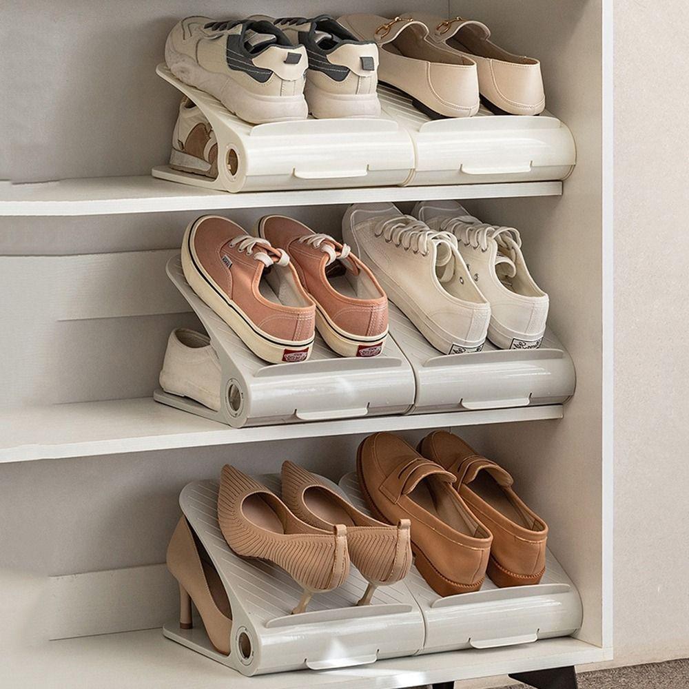 Space Saving Shoe Storage Rack Adjustable Shoe Display Hanger Practical Shoes Tray  Shoe Cabinet
