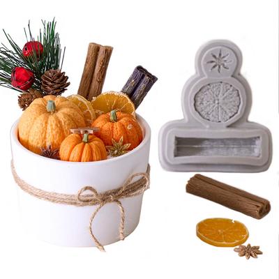 3D Lemon Cinnamon Star Anise Nuts Silicone Mold DIY Christmas Ornaments Candle Craft Making Kit Chocolate Cake Baking Molds