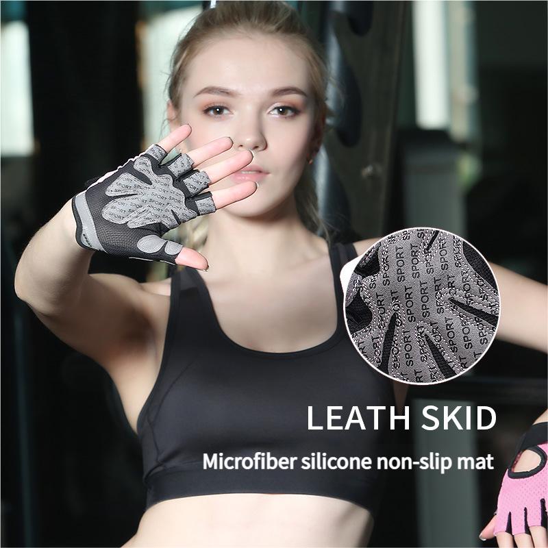 Atmungsaktive Mesh-Halbfinger-Fitnesshandschuhe für Männer und Frauen, Rutschfeste Trainingshandschuhe mit Handgelenkstütze für Yoga, Radfahren, Camping