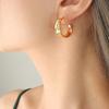 European & American Stylish Non-fading Zirconia Inlaid C-shaped Copper Earrings
