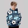 Autumn 3D Football Printed Hoodies Fashionable Casual Sports Long Sleeved Children's Boy Hooded Sweatshirts