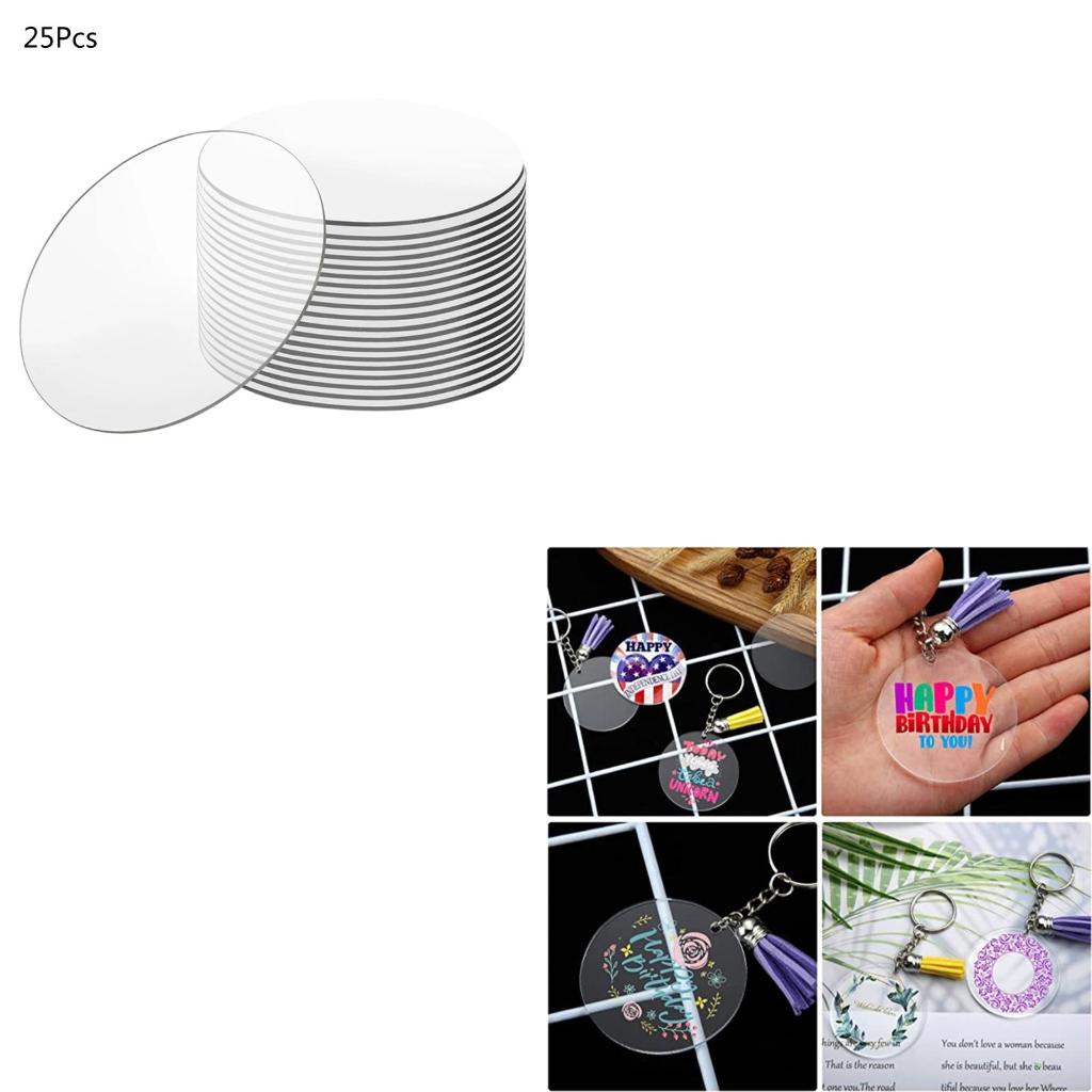 25pcs 2inch Clear Extruded Circle Acrylic Sheet Round Disc Sheet for DIY Project CN
