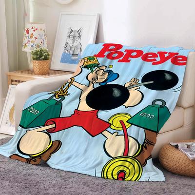 Klasická P-Popeye-S Silná Zábavná Deka Teplá Měkká Vhodná do Ložnice Pohovky Postele Obývacího Pokojíku Kanceláře Cestování Kempování Dárky