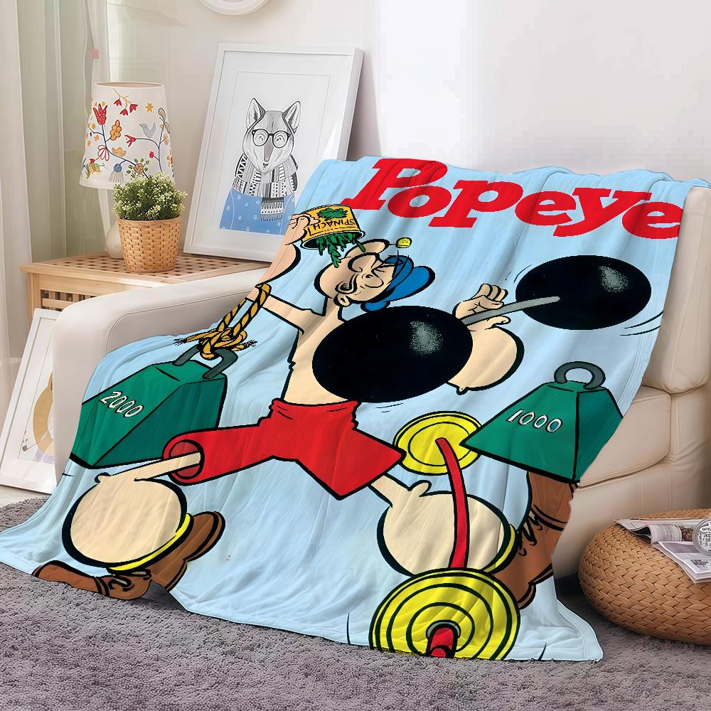 Klasická P-Popeye-S Silná Zábavná Deka Teplá Měkká Vhodná do Ložnice Pohovky Postele Obývacího Pokojíku Kanceláře Cestování Kempování Dárky