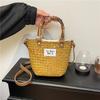 New Fashion Niche Design Bamboo Straw Woven Bag Portable Shoulder Crossbody Trendy Women's Bag