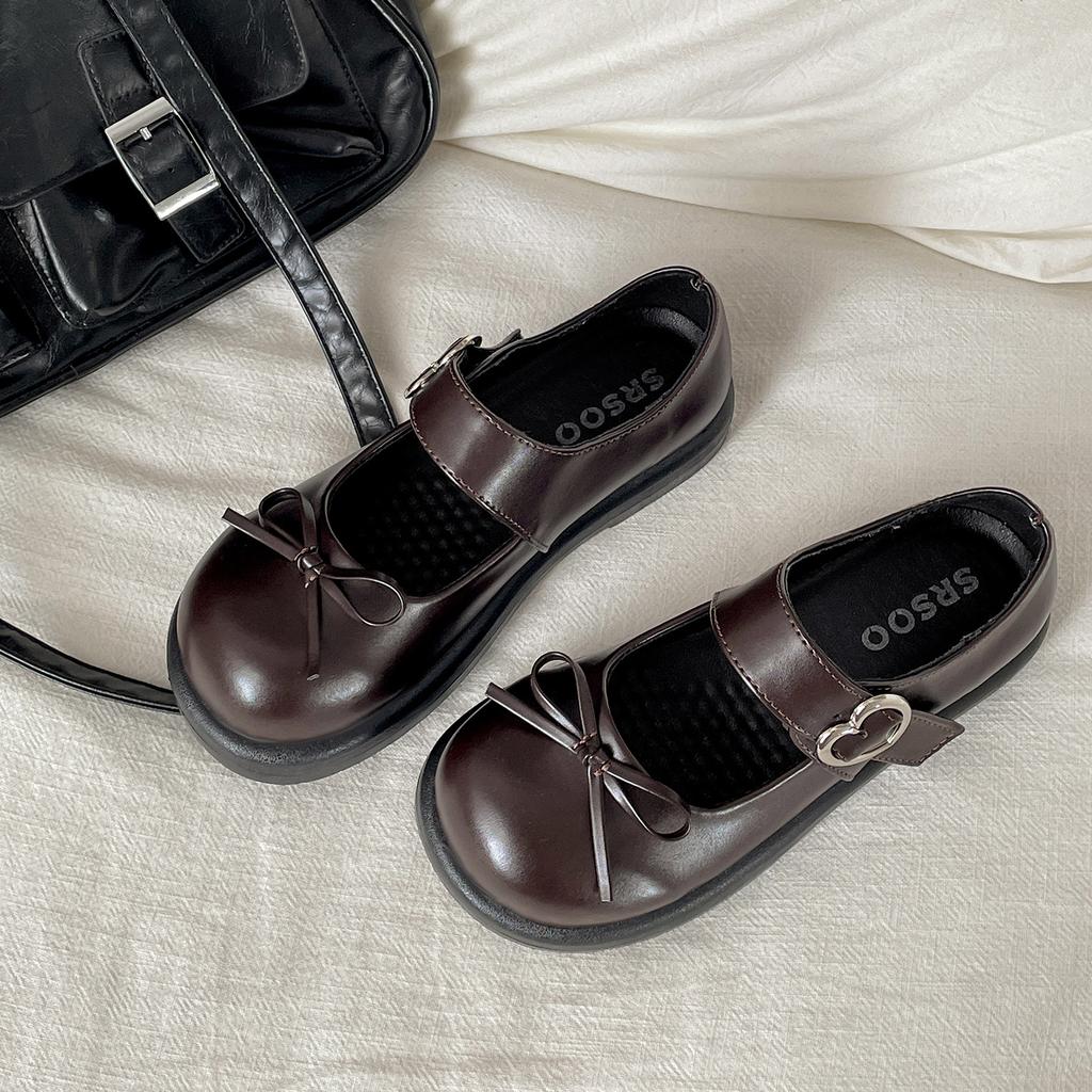 Black retro British style flat bottom inner height increase small leather shoes women's 2025 new summer skirt Mary Jane single shoes
