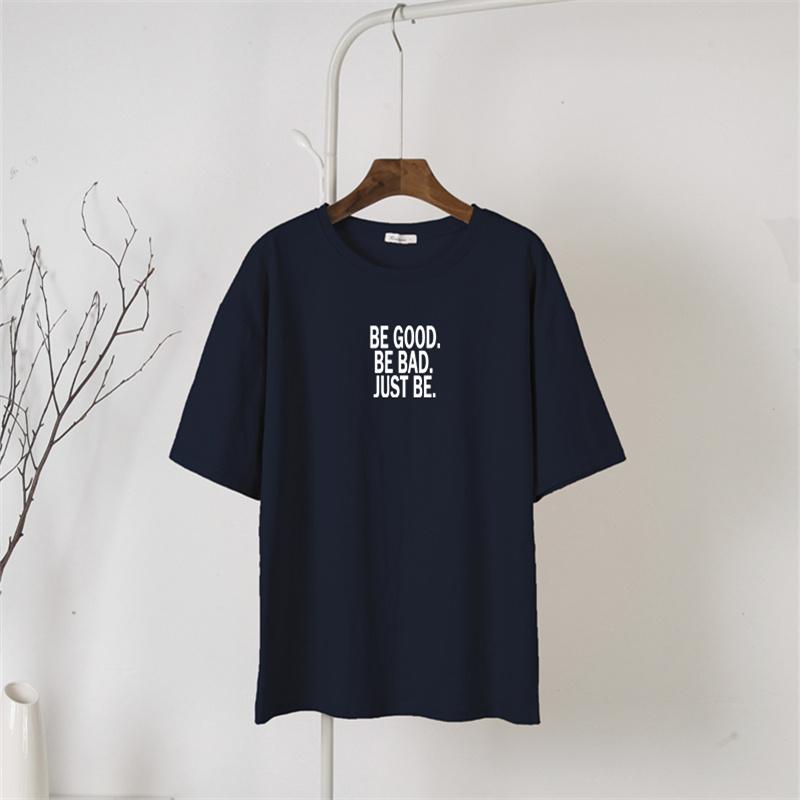 Shellsuning Loose Cotton Letter Printed Tees Oversized Soft Short Sleeve Female Tops Summer Casual High Street T Shirts Women 2023