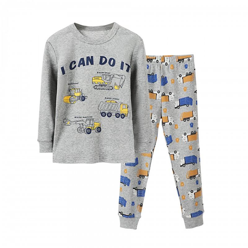 Cartoon Kids Cotton Pajamas Set Long Sleeve Sleepwear Boys Girls 90-140cm