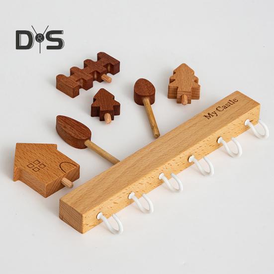 Nástěnný úložný stojan Háček na klíče Hladký okraj Bez otřepů Jednoduchá instalace Vstup Dekorace úložného stojanu na klíče