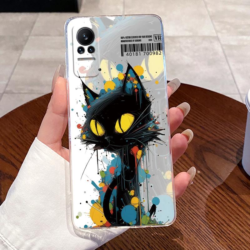 Casing For Xiaomi Mi Civi / 1S Ultra Thin Clear Transparent Aesthetic Cute Cat Astronaut Phone Case Back Protective Cover Shell