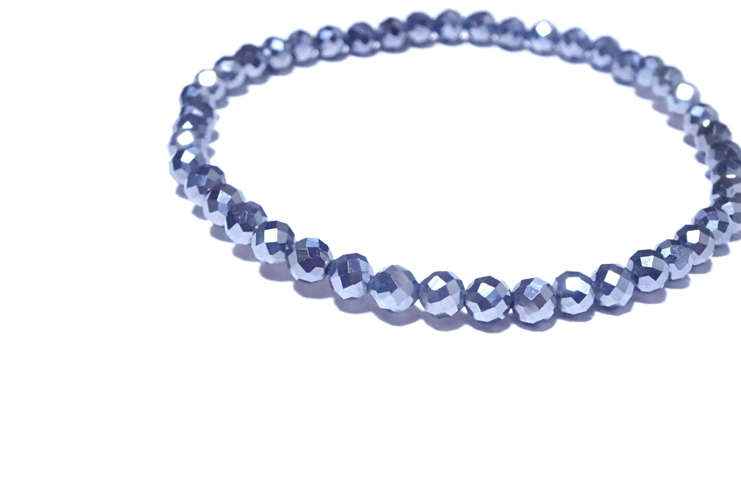 

Natural Stone Dormouse for a Vibrant and Energetic Terahertz Bracelet for Men and Women Power Stone 4mm Round Cut Terahertz Ore 15cm Women with Thin