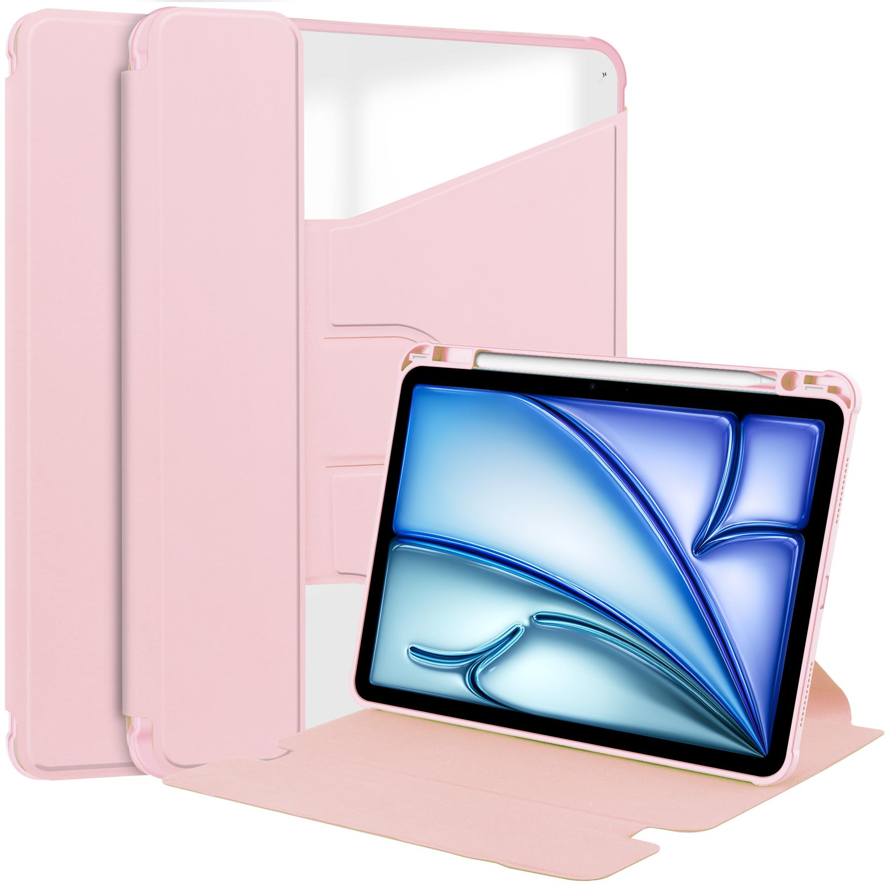 

For iPad Air 11 (2025)/(2024) Case 360 Degree Rotary Stand PU Leather + Acrylic Tablet Cover (Without Keyboard) E