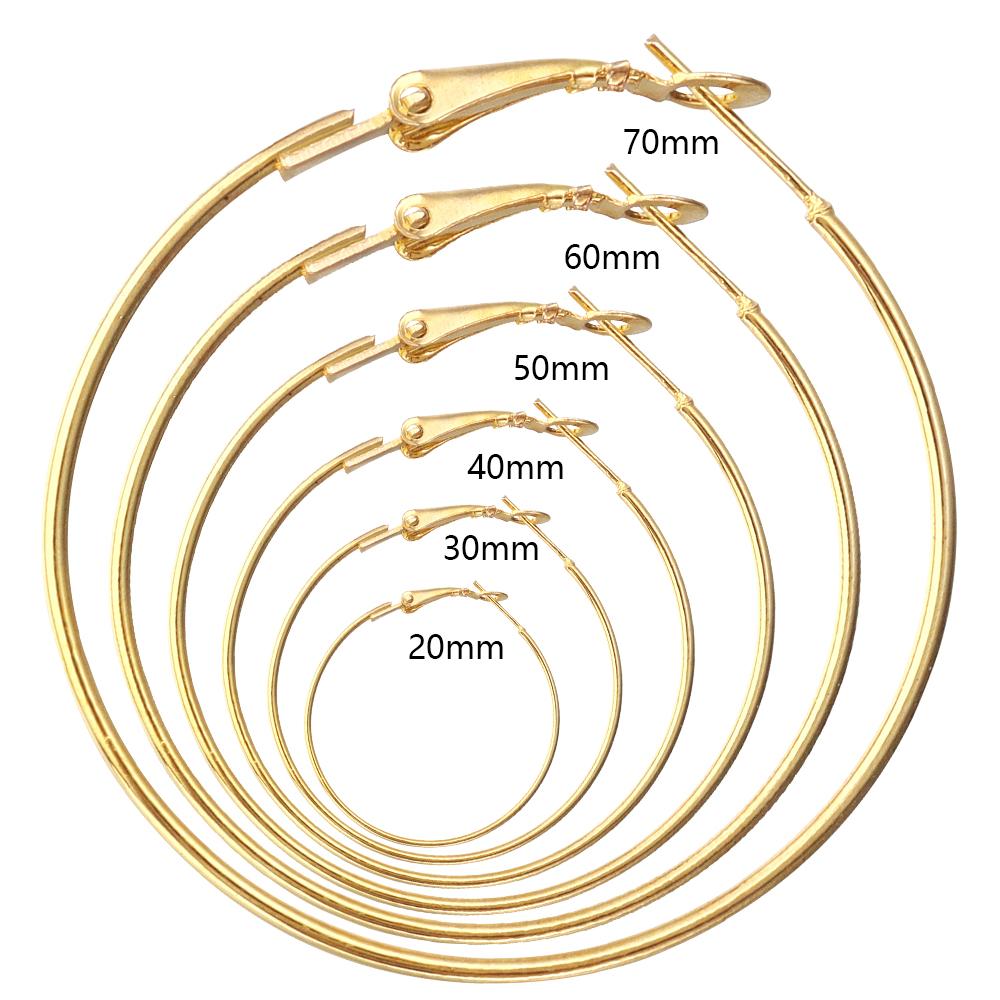 SAUVOO 3 Pairs/Set Metal Hoop Earrings Set 20/30/40mm Big Round Circle Earrings For Women Gold Silver Plated Fashion Jewelry