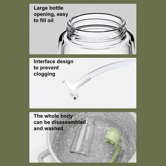 Oil Sprayer Bottle for Kitchen 2 In 1 Glass Oil Dispenser