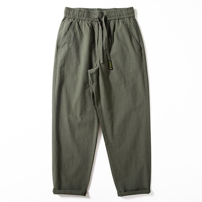 Men's Casual Pants Spring and Autumn Basic Versatile Breathable Cotton Pants Loose Straight Japan fashion Retro Drape Trousers