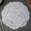 PVC Peony Flower Insulated Meal Mat Decorative Mat Dining Table Mat Hotel Home Waterproof Oil Proof Non Washable Wipable