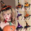 Halloween Witch Hat Headband Lace Trim Ghost Skull Rose Spider Web Hair Accessory For Halloween Party Cosplay Women Girls