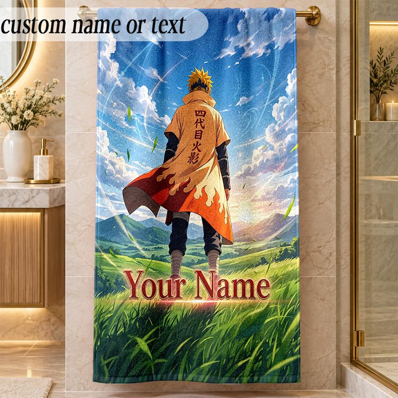 Beach TowelNaruto Custom Name Text Personalized Soft Towel for Beach Pool Indoor Home Decor Gift