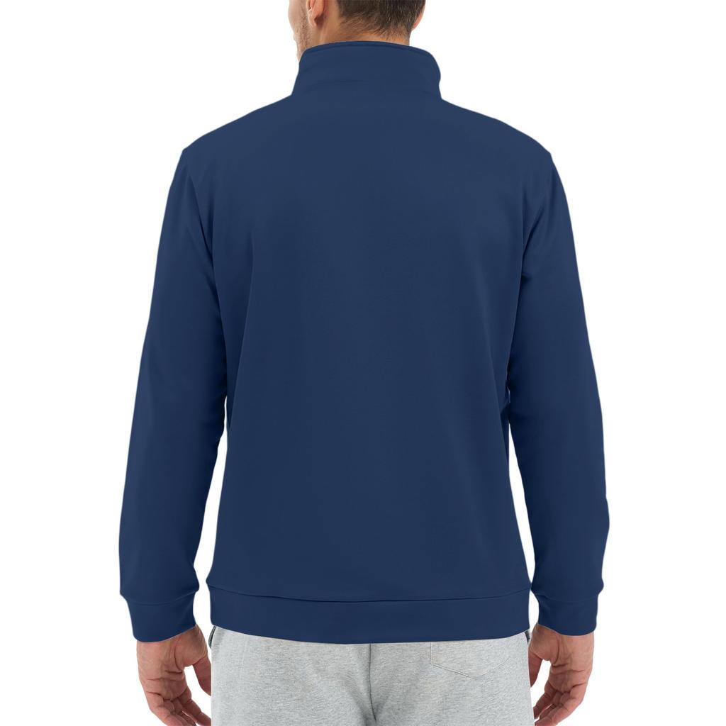 Men's Casual Long-Sleeved Collared Quarter-Zip Sweatshirt