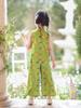 2026 Girls' Summer Chinese Style Sleeveless Qipao Set with Stand-up Collar