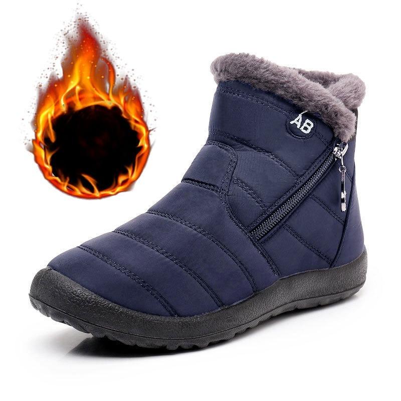 Cotton Shoes Women Winter Side Zipper Medium Help Warm Snow Boots Large Size Lightweight Padded and Thickened Cotton Boots Outdoor Winter Shoes