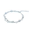 Womens Heart Link Bracelet With Cubic Zirconia Six-Prong Setting Gold Plated Copper Fashion Jewelry Daily Wear