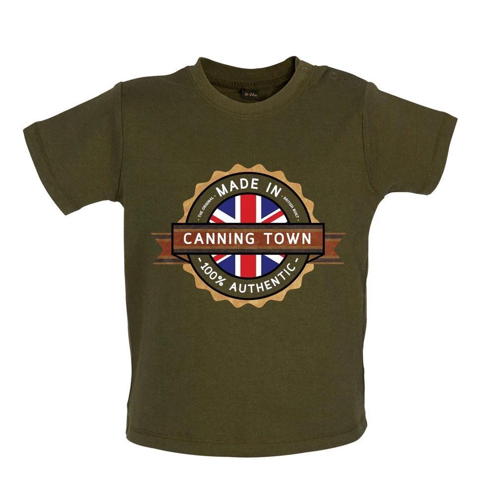 

Made In CANNING TOWN - Baby Kids Boys Girls Unisex T-Shirt / Babygrow - Town City Hometown Live Born 110