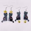 Cross-Border Christmas Tree & Black Cat Bell Acrylic Earrings