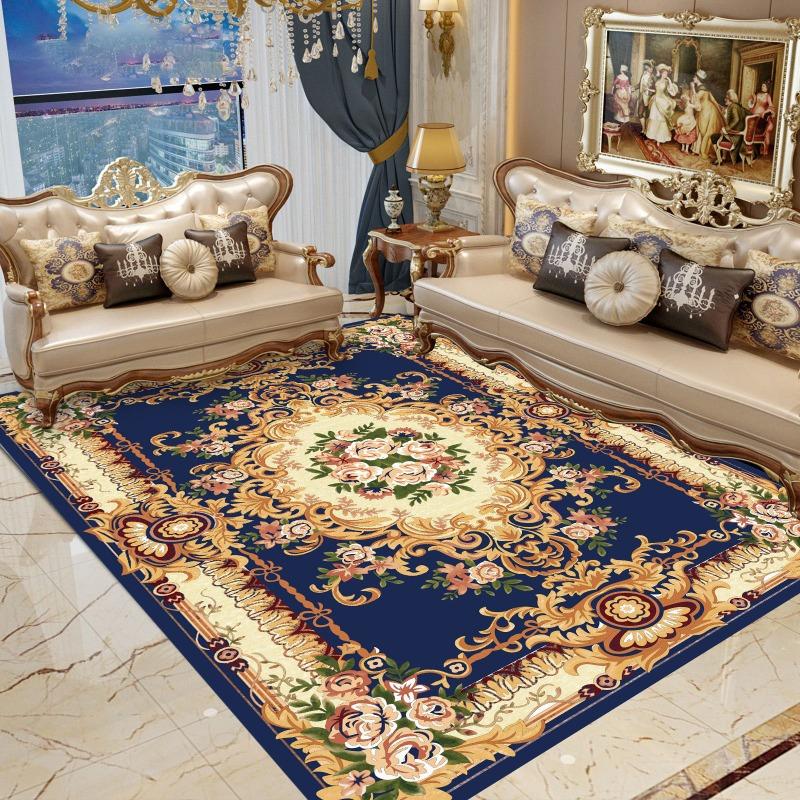 European Classical Carpet Home Printing Living Room Coffee Table Carpet Classical Study Floor Mat Bedroom Bedside Blanket Rug