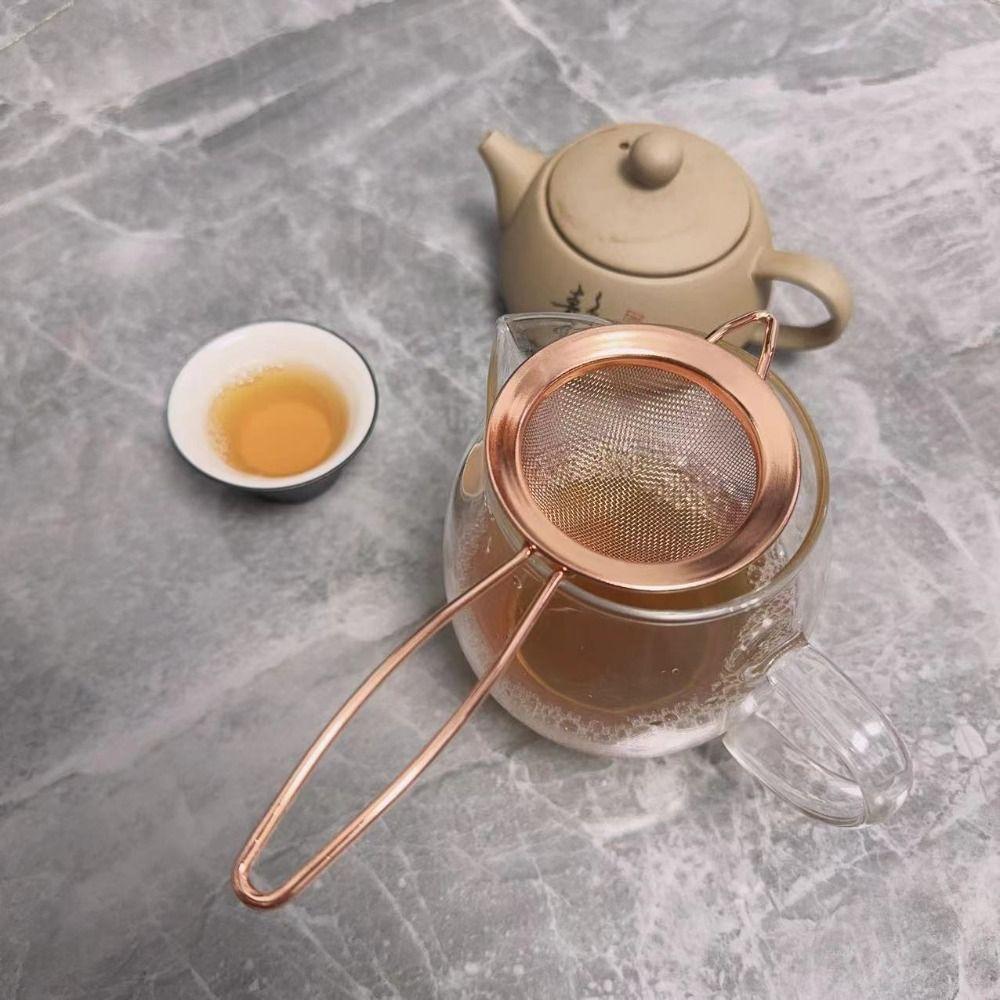 6.5cm Diameter Tea Strainer Long Handle Flour Sifter Portable Kitchen Sieve Cocktail Bar