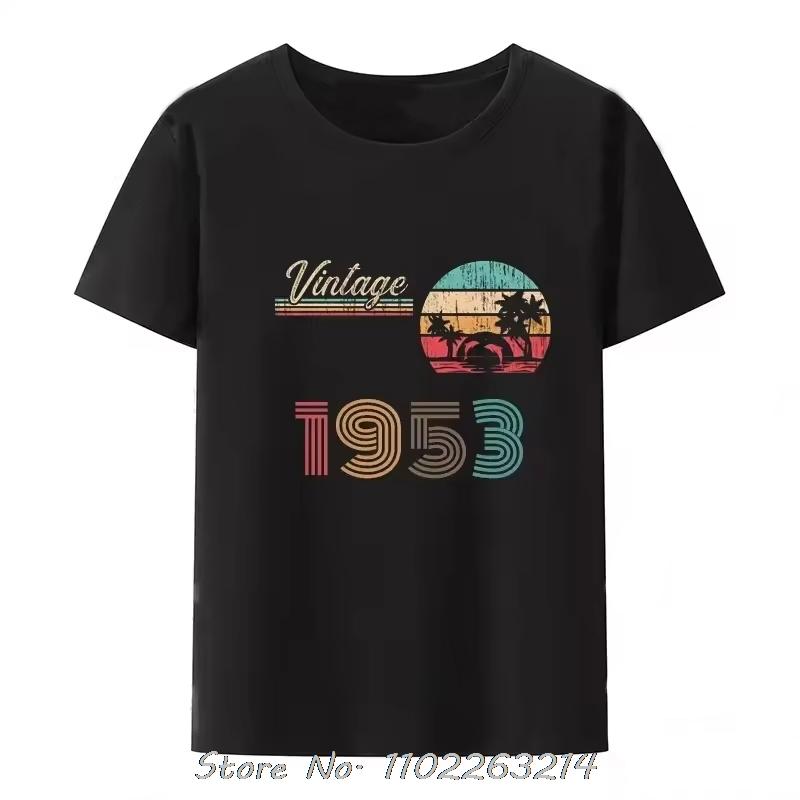 Made In 1953 Men's Clothing Dad And Grandpa Oversized T-shirt Born In Serial Cotton Tshirt Vintage Fashion Fitness T Shirt