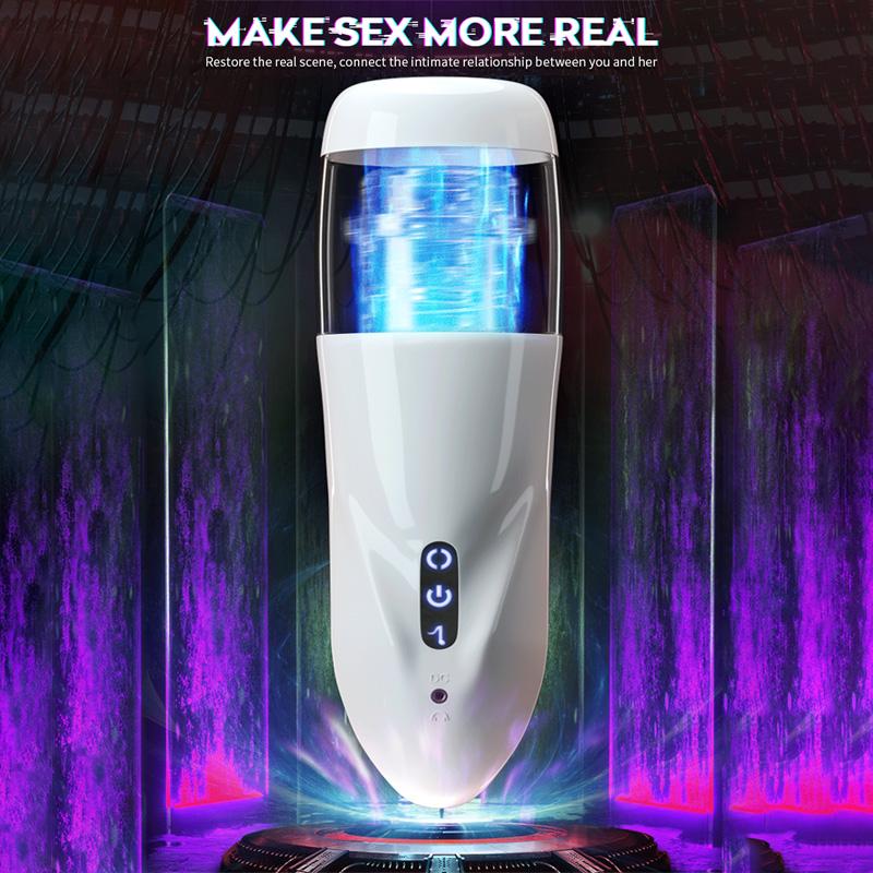 Nowy automatyczny obrót teleskopowy męski Masturbator 10 regulowanych trybów Cipka dorosły Masturbator puchar elektryczny punkt kulminacyjny seks-zabawka dla mężczyzn