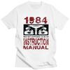 Male George Orwell 1984 T Shirts Streetwear Short Sleeves Pure Cotton Tshirt Leisure Novelty Creative Graphics Tees Shirt
